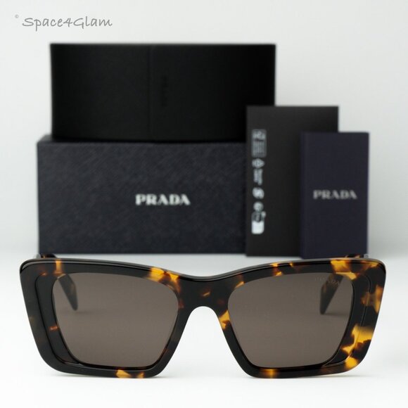 Prada Men Sunglasses Havana Honey Brown Cat Eye PR08YS 01V8C1 BRAND NEW - Picture 1 of 10